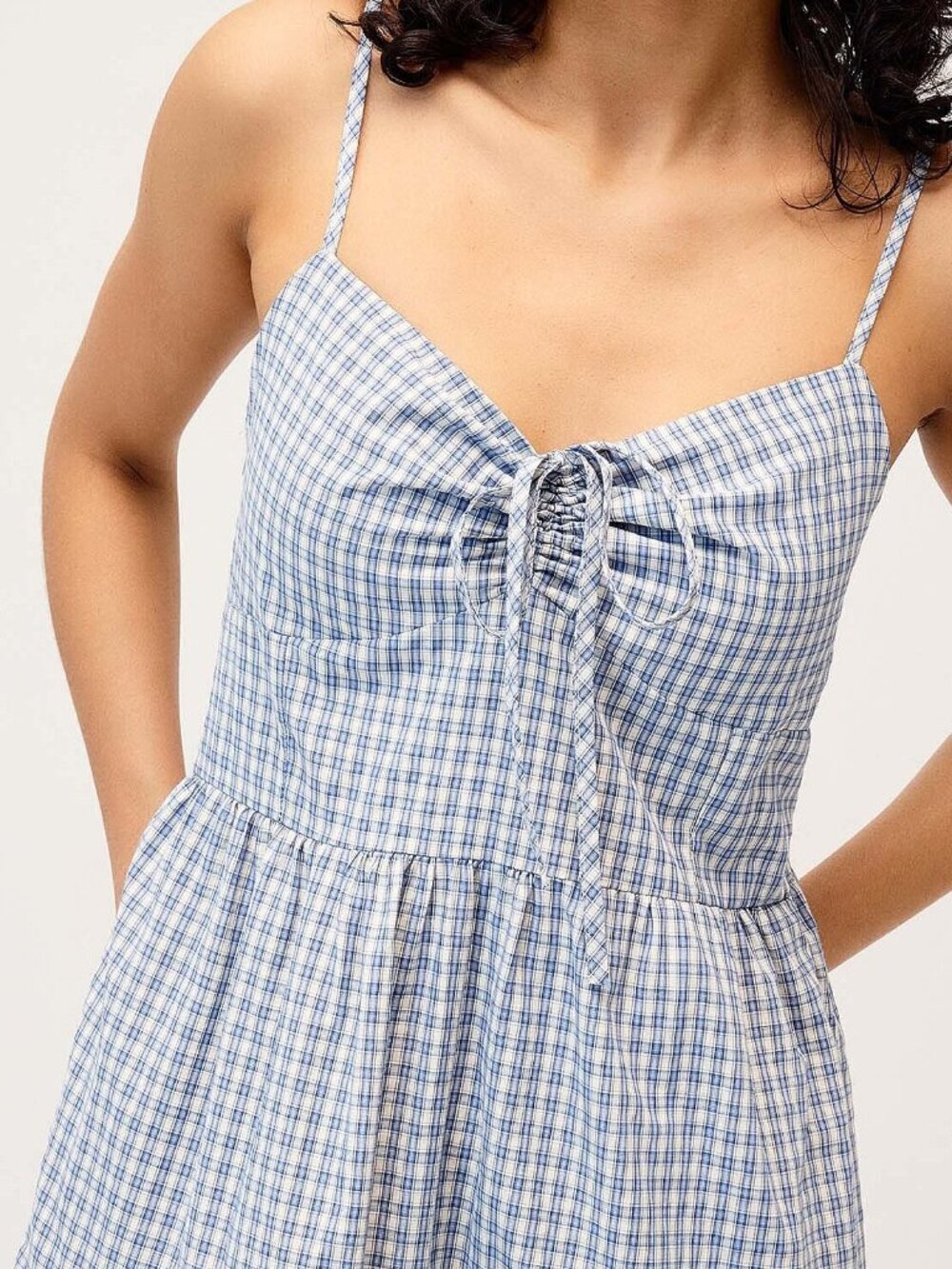 NWT Checkered poplin midi dress - Picture 3 of 3